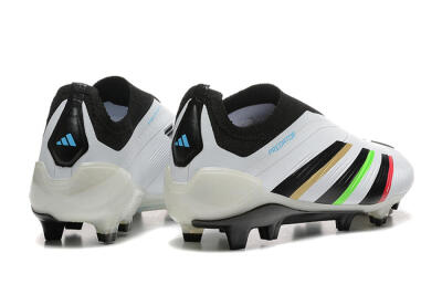 Adidas Predator Elite Laceless FG Low-Tops Soccer Cleats - White/Black/Red/Gold