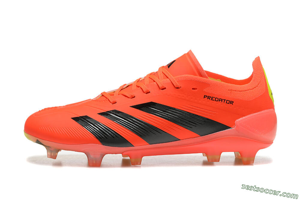 Adidas Predator Elite 24 FG Low-Tops Soccer Cleats - Red/Black/Yellow 2