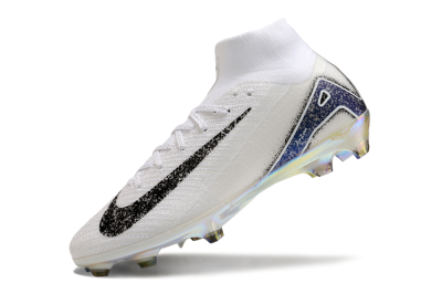 Nike Air Zoom Mercurial Superfly 10 Elite FG High-Tops Soccer Cleats - White/Black/Blue