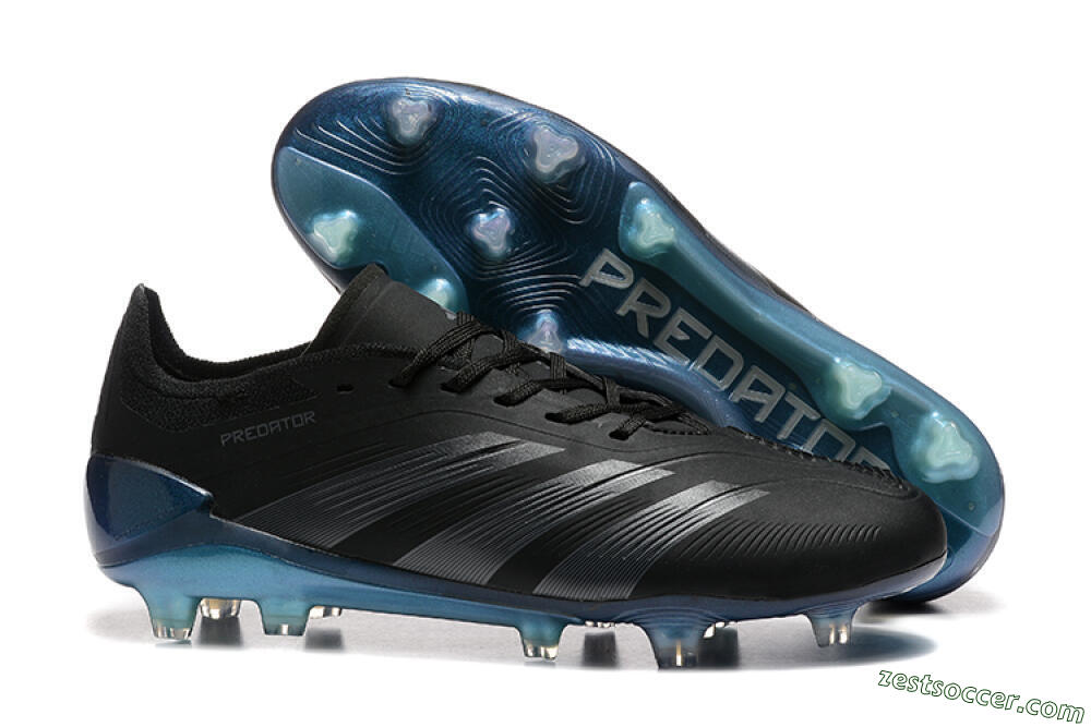 Adidas Predator Elite 24 FG Low-Tops Soccer Cleats - Black/Silver/Blue 0