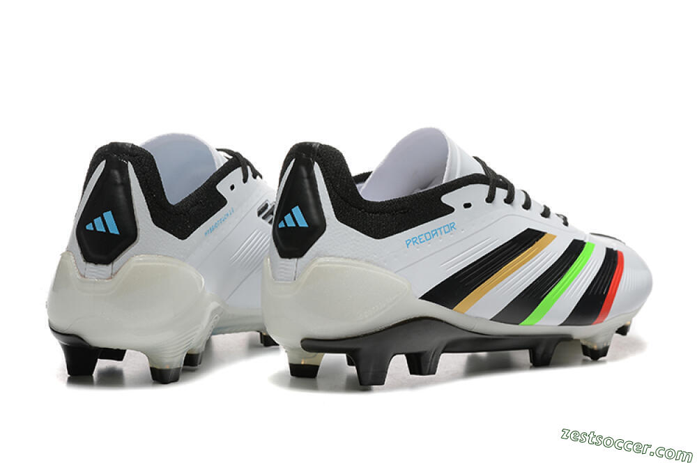 Adidas Predator Elite 24 FG Low-Tops Soccer Cleats - White/Black/Red/Gold 6