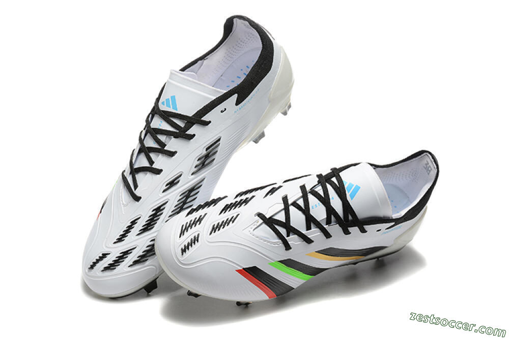 Adidas Predator Elite 24 FG Low-Tops Soccer Cleats - White/Black/Red/Gold 3