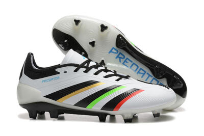 Adidas Predator Elite 24 FG Low-Tops Soccer Cleats - White/Black/Red/Gold