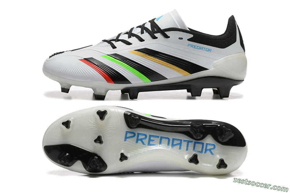 Adidas Predator Elite 24 FG Low-Tops Soccer Cleats - White/Black/Red/Gold 1