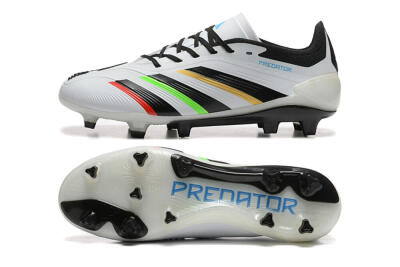 Adidas Predator Elite 24 FG Low-Tops Soccer Cleats - White/Black/Red/Gold