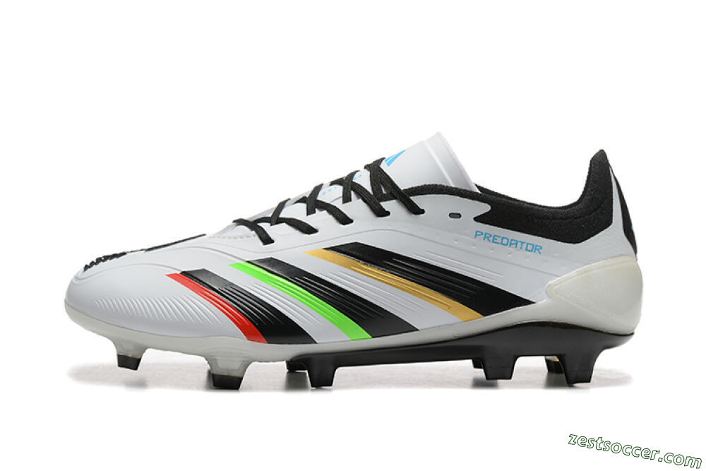 Adidas Predator Elite 24 FG Low-Tops Soccer Cleats - White/Black/Red/Gold 2