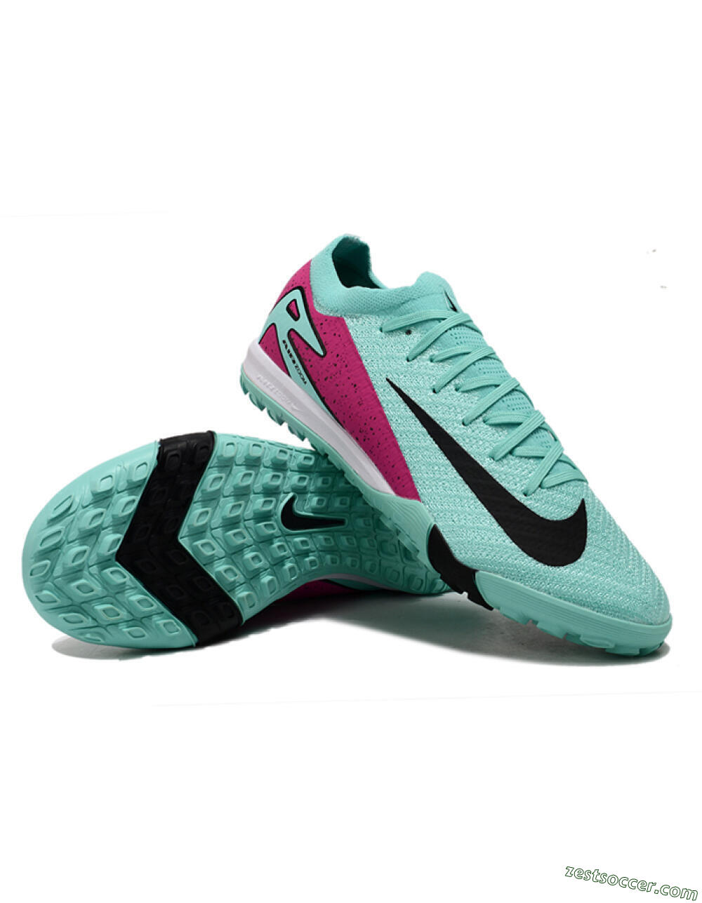 Nike Air Zoom Mercurial Vapor 16 Elite TF Low-Tops Soccer Shoes - Jade/Red/Black 3