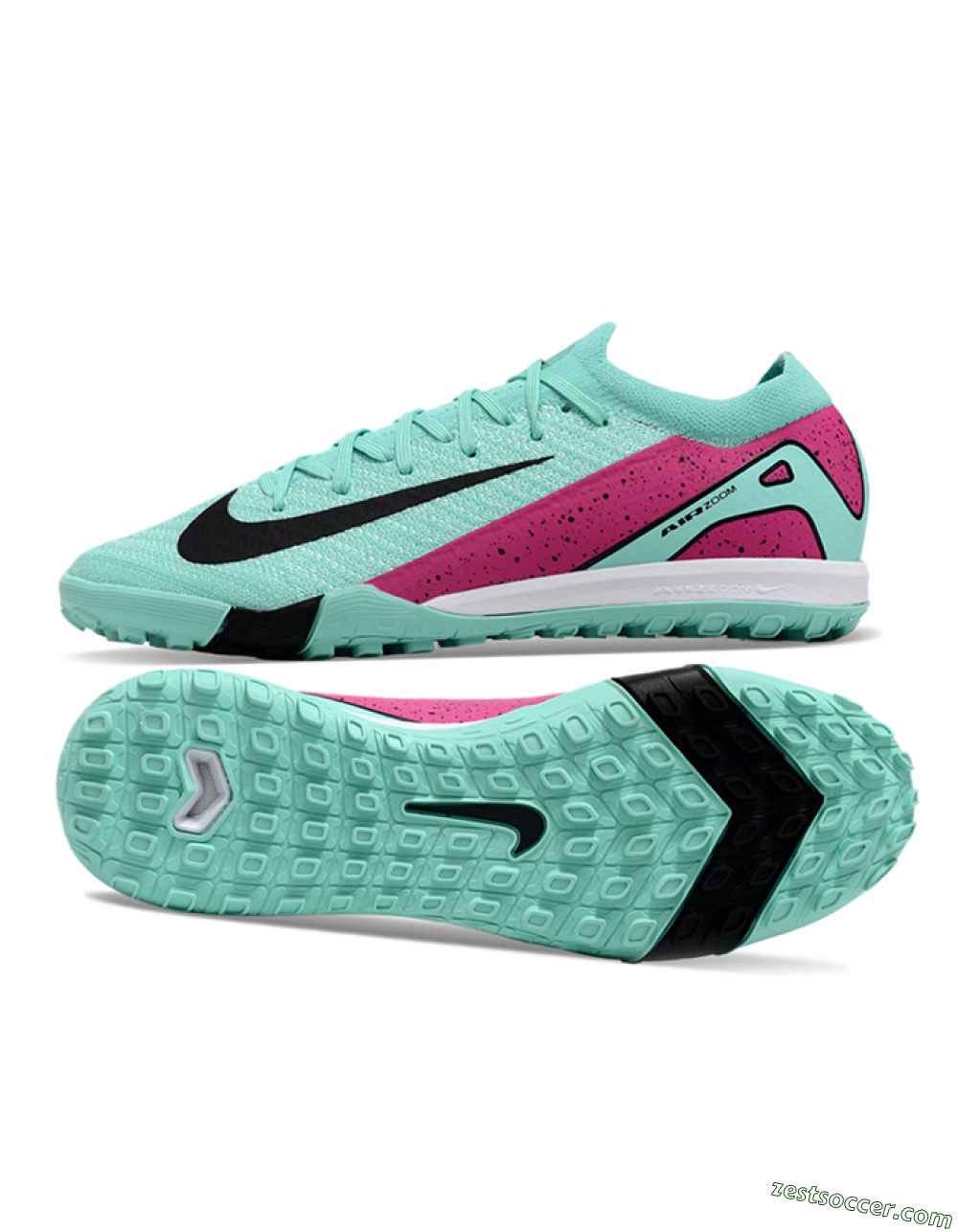 Nike Air Zoom Mercurial Vapor 16 Elite TF Low-Tops Soccer Shoes - Jade/Red/Black 1