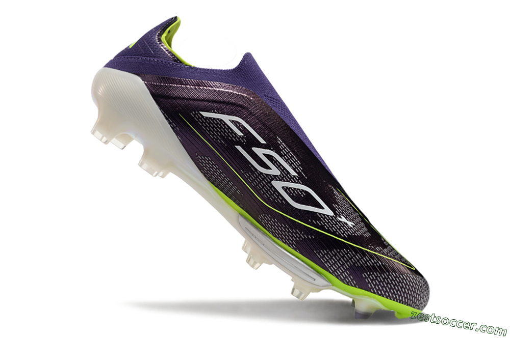 Adidas F50+ Lightstrike Pro Laceless FG Low-Tops Soccer Cleats - Purple/Yellow/White 4