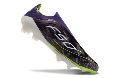Adidas F50+ Lightstrike Pro Laceless FG Low-Tops Soccer Cleats - Purple/Yellow/White
