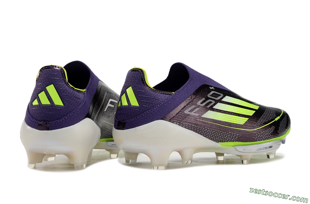 Adidas F50+ Lightstrike Pro Laceless FG Low-Tops Soccer Cleats - Purple/Yellow/White 6