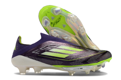 Adidas F50+ Lightstrike Pro Laceless FG Low-Tops Soccer Cleats - Purple/Yellow/White