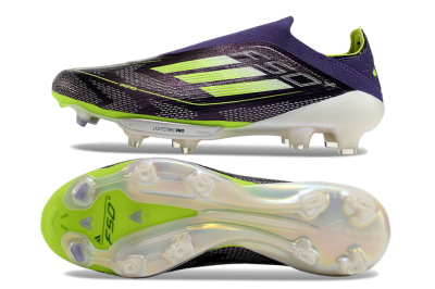 Adidas F50+ Lightstrike Pro Laceless FG Low-Tops Soccer Cleats - Purple/Yellow/White