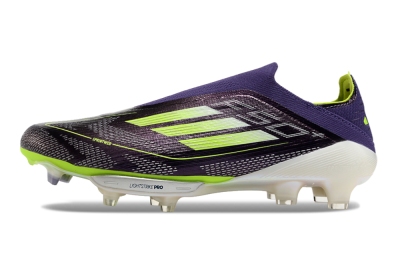 Adidas F50+ Lightstrike Pro Laceless FG Low-Tops Soccer Cleats - Purple/Yellow/White
