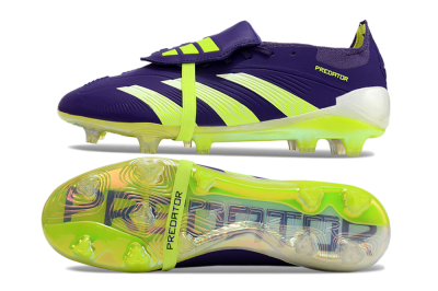 Adidas Predator Elite Foldover Tongue FG Low-Tops Soccer Cleats - Blue/Yellow/White