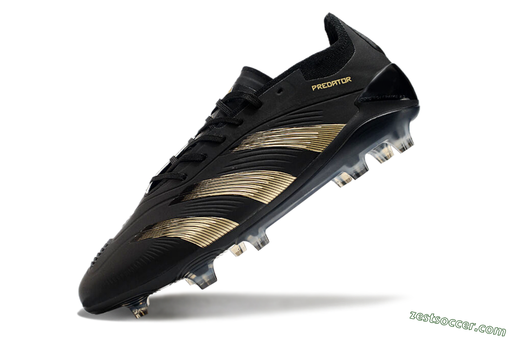 Adidas Predator Elite 24 FG Low-Tops Soccer Cleats - Black/Gold/Blue 5