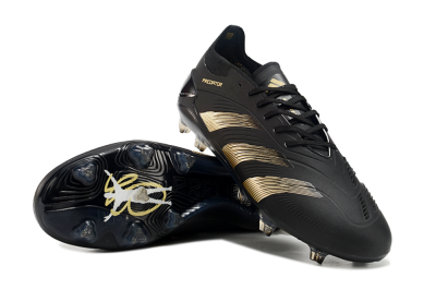 Adidas Predator Elite 24 FG Low-Tops Soccer Cleats - Black/Gold/Blue