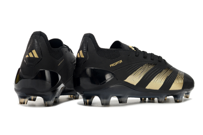 Adidas Predator Elite 24 FG Low-Tops Soccer Cleats - Black/Gold/Blue