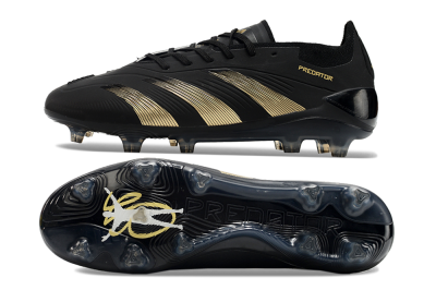 Adidas Predator Elite 24 FG Low-Tops Soccer Cleats - Black/Gold/Blue