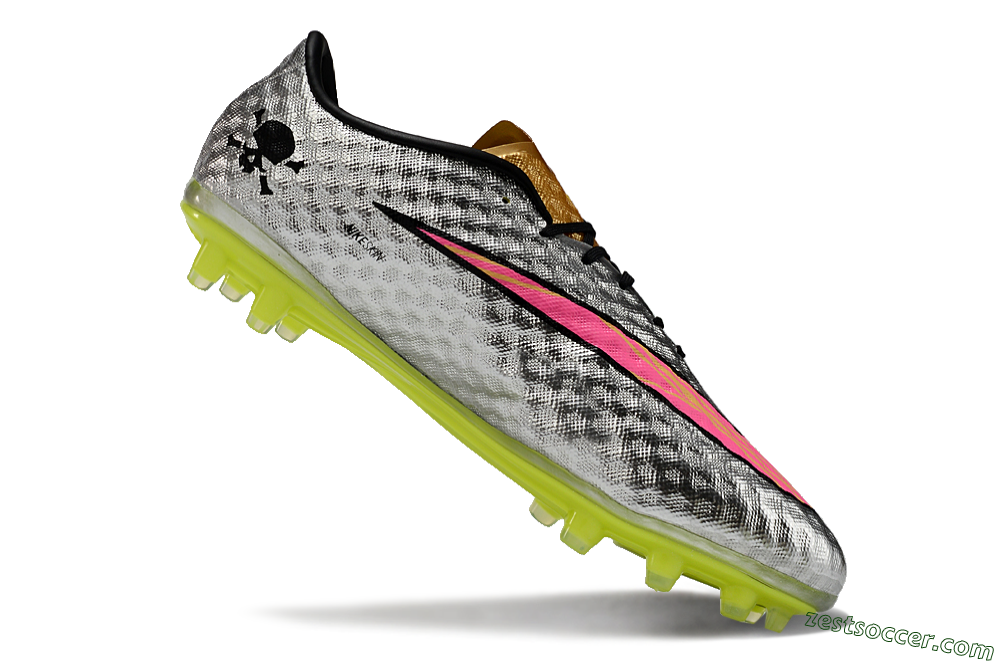 Neymar x Nike Hypervenom Phantom Liquid Diamond FG Low-Tops Soccer Cleats - Silver/Yellow/Pink/Gold 4