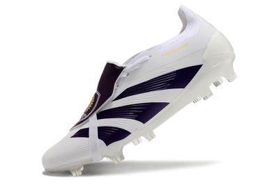 Adidas Predator Elite Foldover Tongue FG Low-Tops Soccer Cleats - White/Black/Gold