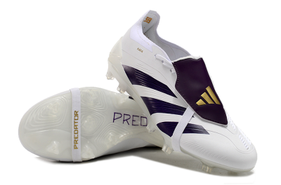 Adidas Predator Elite Foldover Tongue FG Low-Tops Soccer Cleats - White/Black/Gold