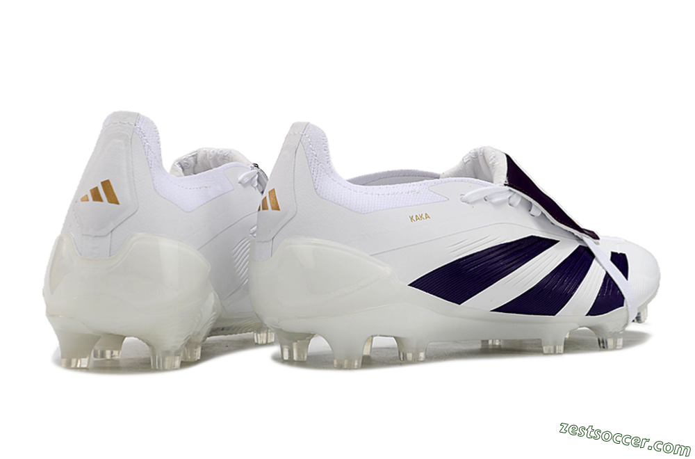 Adidas Predator Elite Foldover Tongue FG Low-Tops Soccer Cleats - White/Black/Gold 6
