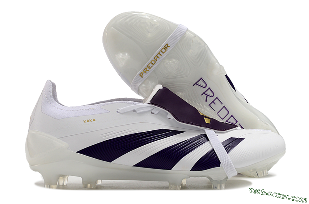 Adidas Predator Elite Foldover Tongue FG Low-Tops Soccer Cleats - White/Black/Gold 0