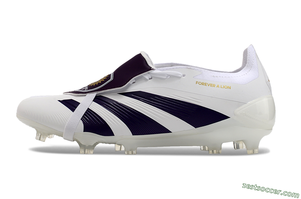 Adidas Predator Elite Foldover Tongue FG Low-Tops Soccer Cleats - White/Black/Gold 2