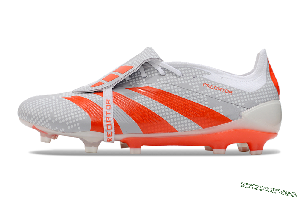 Adidas Predator Elite Foldover Tongue FG Low-Tops Soccer Cleats - Grey/Red/White 2