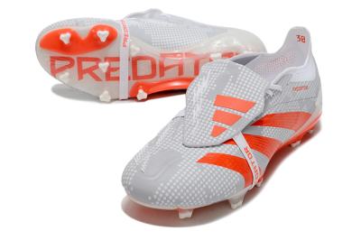 Adidas Predator Elite Foldover Tongue FG Low-Tops Soccer Cleats - Grey/Red/White