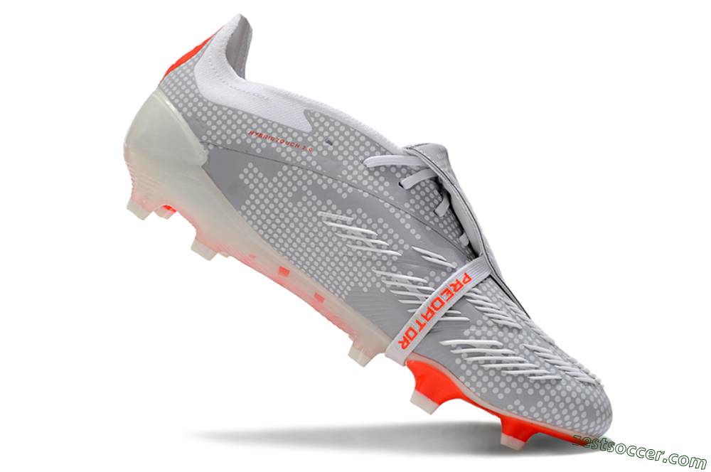 Adidas Predator Elite Foldover Tongue FG Low-Tops Soccer Cleats - Grey/Red/White 4