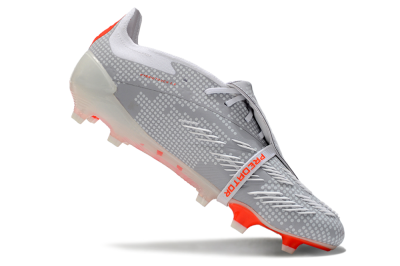 Adidas Predator Elite Foldover Tongue FG Low-Tops Soccer Cleats - Grey/Red/White