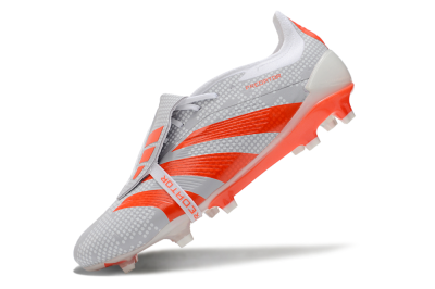 Adidas Predator Elite Foldover Tongue FG Low-Tops Soccer Cleats - Grey/Red/White