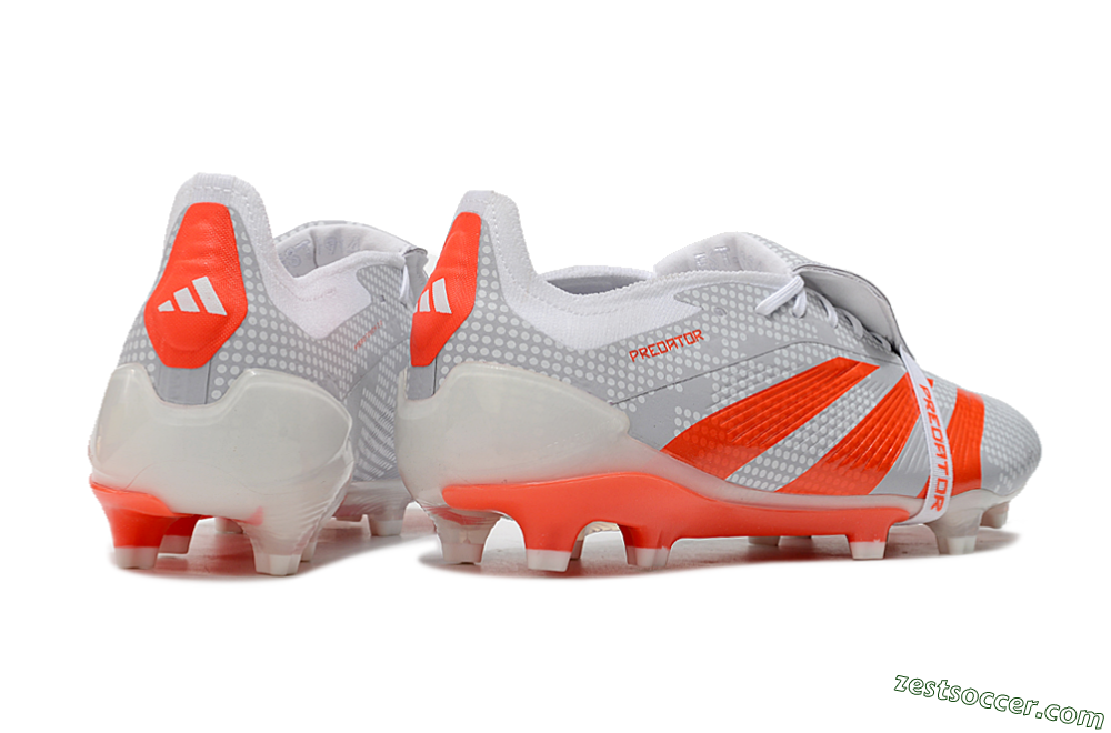 Adidas Predator Elite Foldover Tongue FG Low-Tops Soccer Cleats - Grey/Red/White 6