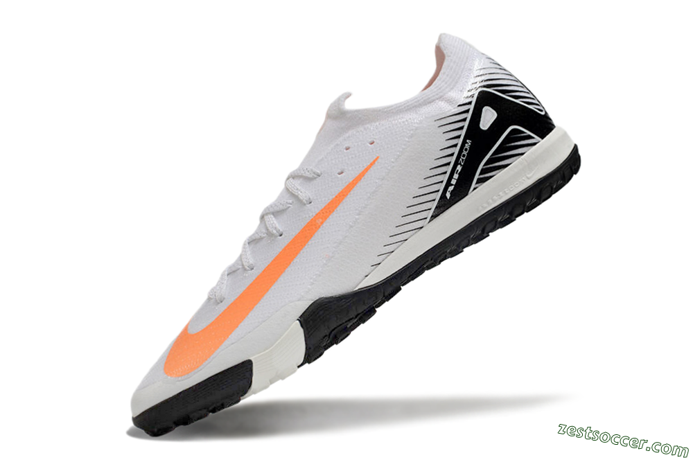 Nike Air Zoom Mercurial Vapor 16 Elite TF Low-Tops Soccer Shoes - White/Black/Orange 4
