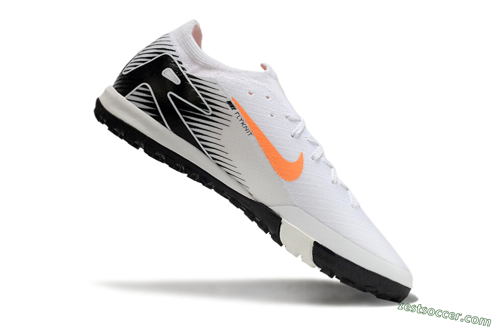Nike Air Zoom Mercurial Vapor 16 Elite TF Low-Tops Soccer Shoes - White/Black/Orange 5