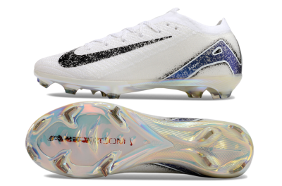 Nike Air Zoom Mercurial Vapor 16 Elite FG Low-Tops Soccer Cleats - White/Black/Blue/Gold