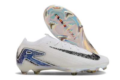 Nike Air Zoom Mercurial Vapor 16 Elite FG Low-Tops Soccer Cleats - White/Black/Blue/Gold