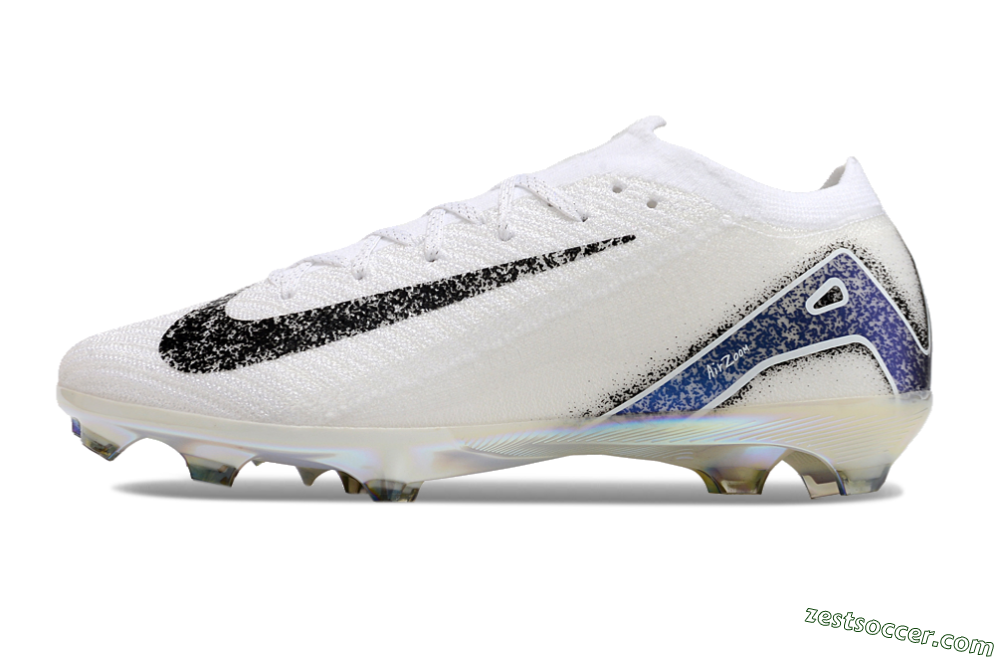 Nike Air Zoom Mercurial Vapor 16 Elite FG Low-Tops Soccer Cleats - White/Black/Blue/Gold 2