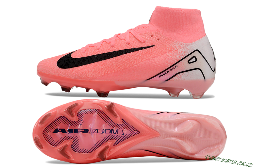 Nike Air Zoom Mercurial Superfly 10 FG High-Tops Soccer Cleats - Pink/White/Black 1