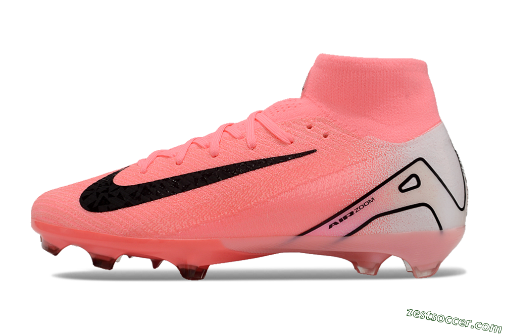Nike Air Zoom Mercurial Superfly 10 FG High-Tops Soccer Cleats - Pink/White/Black 2