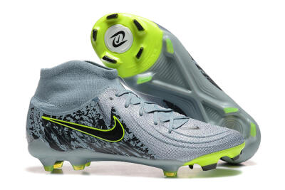 Nike Phantom Luna Elite FG High-Tops Soccer Cleats - Grey/Yellow/Black