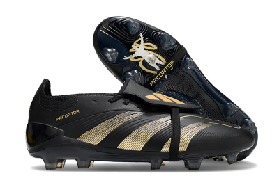 Adidas Predator Elite Foldover Tongue FG Low-Tops Soccer Cleats - Black/Gold/Blue