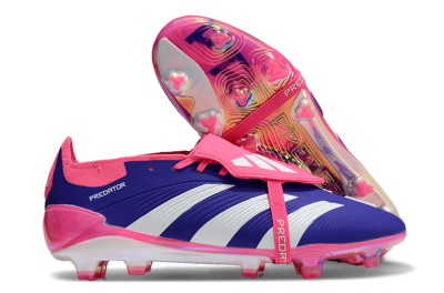 Adidas Predator Elite Foldover Tongue FG Low-Tops Soccer Cleats - Blue/White/Pink/Gold