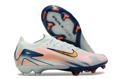 Nike Air Zoom Mercurial Vapor 16 Elite FG Low-Tops Soccer Cleats - White/Pink/Blue