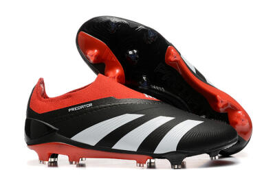 Adidas Predator Elite Laceless FG Low-Tops Soccer Cleats - Black/White/Red