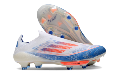 Adidas F50+ Lightstrike Pro Laceless FG Low-Tops Soccer Cleats - White/Red/Blue