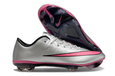 Nike Mercurial Vapor 10 Elite FG Low-Tops Soccer Cleats - Sliver/Pink/Black