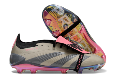 Adidas Predator Elite Foldover Tongue FG Low-Tops Soccer Cleats - Pink/Black/Silver/Gold